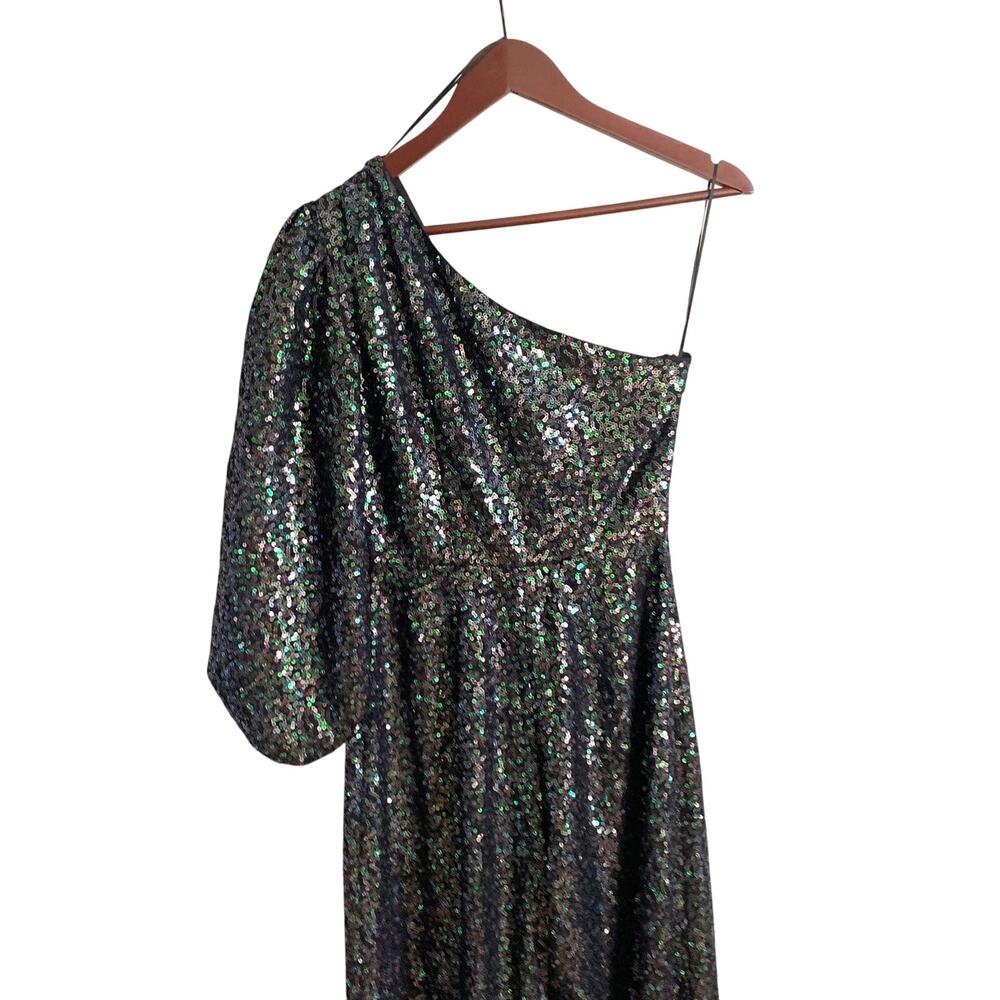 Saloni Sequin All In One Jumpsuit 0 Green Blue NEW - Picture 6 of 7